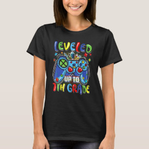 Leveled Up To 7th Grade Video Gamer Kids Boys Back T-Shirt