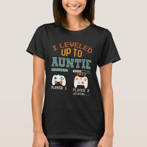 Leveled Up To Aunt 2023 Vintage Promoted To Auntie T_Shirt