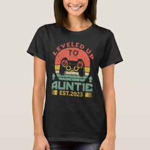 Leveled Up To Auntie Promoted To Aunt 2023 First T T-Shirt