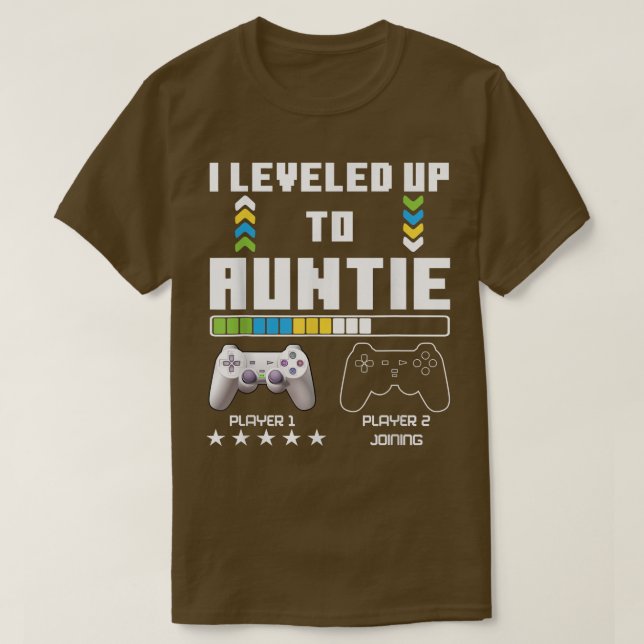 Leveled Up To Auntie Video Game Player Pregnancy A T-Shirt (Design Front)