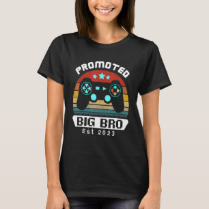 Leveled Up To Big Bro 2023 Video Game Promoted Bro T-Shirt
