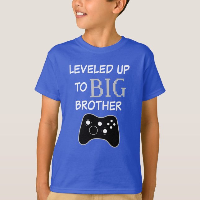 Leveled up to Big Brother Boys Gaming shirt funny (Front)