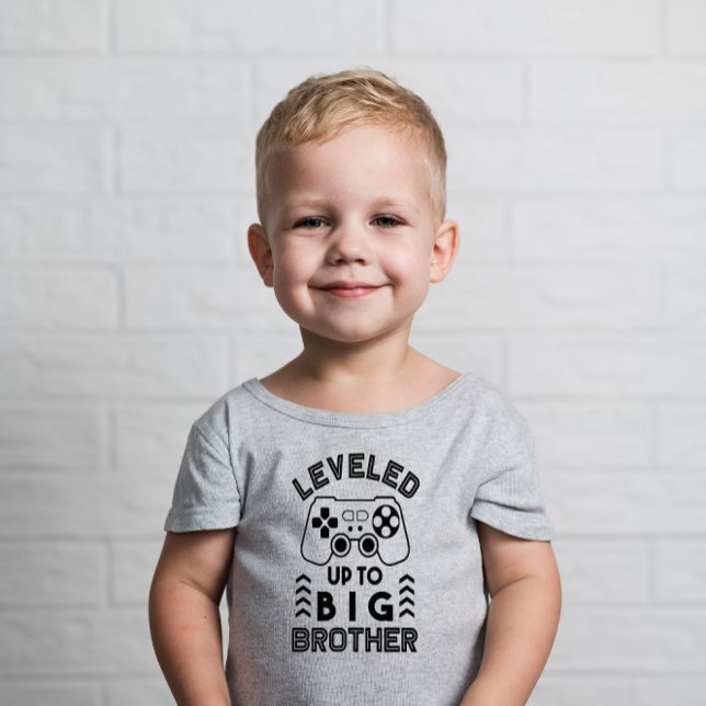 Leveled Up To Big Brother Toddler T-shirt (Leveled Up To Big Brother Shirt)