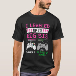 Leveled Up To Big Sister 2024 Funny Video Game Soo T-Shirt