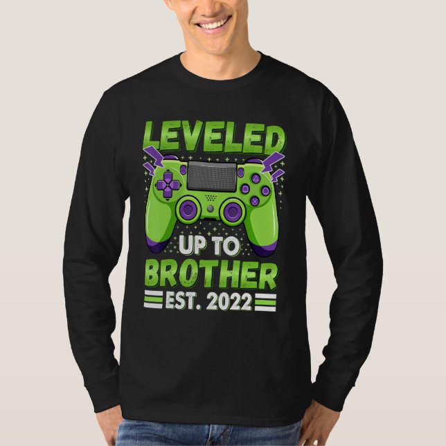 Leveled Up To Brother 2022 Promoted To Big Bro Gam T-Shirt (Front)