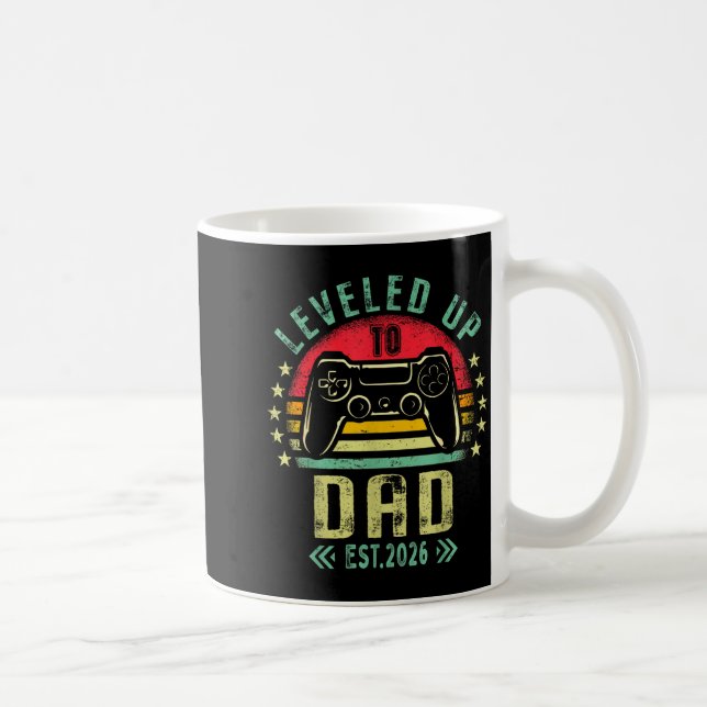 Leveled Up To Dad 2026 Promoted To Daddy Level Unl Coffee Mug (Right)