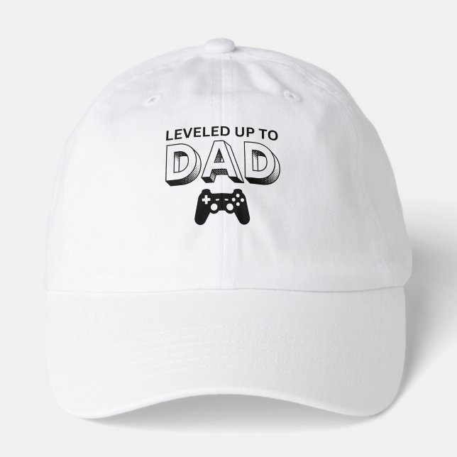 Leveled Up to Dad Gaming Controller Art Hat (Front)