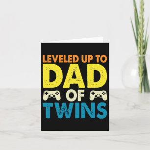 Leveled Up To Dad Of Twins Fathers Day Card