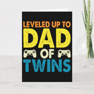 Leveled Up To Dad Of Twins Fathers Day  Card