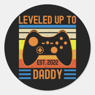 Leveled Up to Daddy Est 2022 Gamer Dad Family Classic Round Sticker