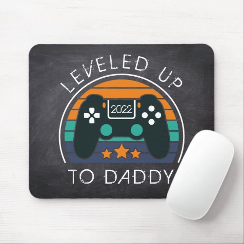 Leveled Up To Daddy First Fathers Day Gamer  Mouse Pad