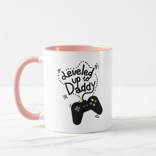 Leveled Up To Daddy Gamer Video Funny New Dad Mug