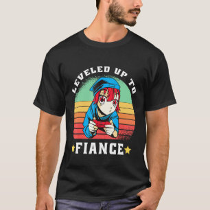 Leveled Up To Fiance Gamer Girlfriend Newly Engage T-Shirt