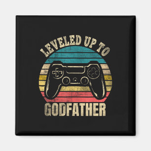 Leveled Up To Godfather Video Gamer Gaming 1 Magnet