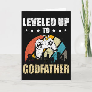 Leveled Up To Godfather Video Gamer Gaming 3 Card
