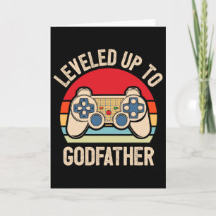 Leveled Up To Godfather Video Gamer Retro Card