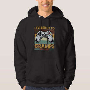 Leveled Up To Gramps Est 2025 First Time Grandpa Hoodie