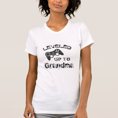 Leveled Up to Grandma  New Baby Curved Gamer T_Sh T_Shirt