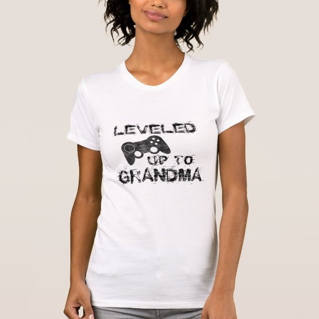 Leveled Up to Grandma | New Baby Grunge Gamer T-Sh T-Shirt (Front)
