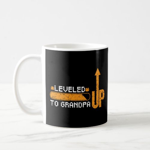 Leveled Up To Grandpa New Grandpa Retro Grunge Gam Coffee Mug