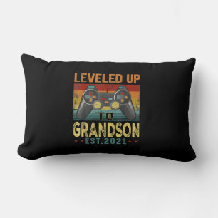 Leveled Up To Grandson 2021 Video Gamer Lumbar Pillow