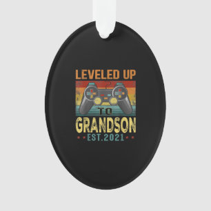 Leveled Up To Grandson 2021 Video Gamer Ornament