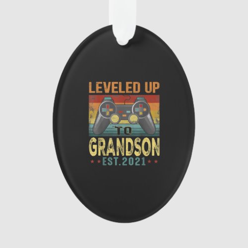 Leveled Up To Grandson 2021 Video Gamer Ornament