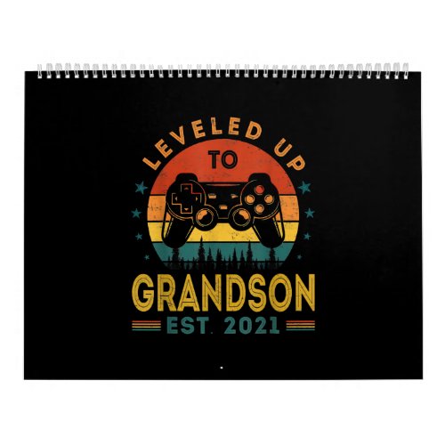 Leveled Up To Grandson Est 2021 Video Gamer Calendar