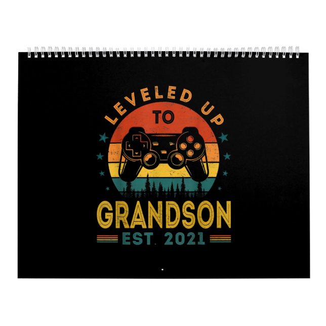 Leveled Up To Grandson Est 2021 Video Gamer Calendar (Cover)