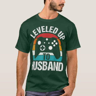 Leveled Up To Husband Funny Gamer Gift T-Shirt
