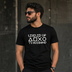 Leveled Up to Husband Gamer Wedding  T-Shirt