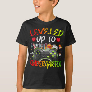 Leveled Up To Kindergarten Gamer Back To School  T-Shirt