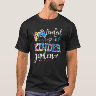 Leveled Up To Kindergarten Video Game Tie Dye Back T-Shirt
