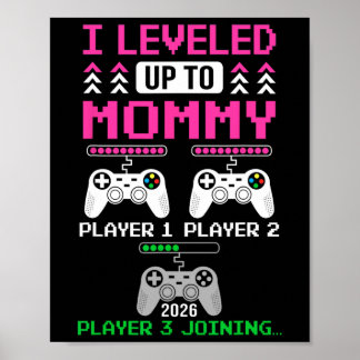 Leveled Up To Mommy Again Funny Funny Gamer Mom Es Poster