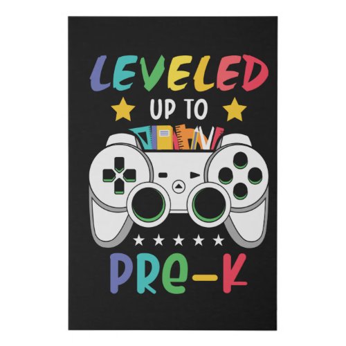 Leveled Up To Pre_K Back to School Video Gamer Faux Canvas Print