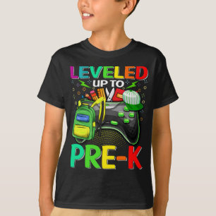 Leveled Up To Pre-K Gamer Back To School First Day T-Shirt