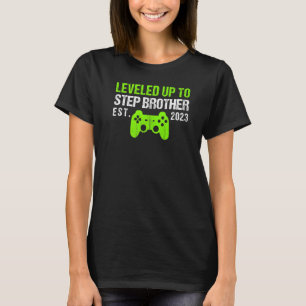 Leveled Up To Step Brother Est 2023  New Brother G T-Shirt