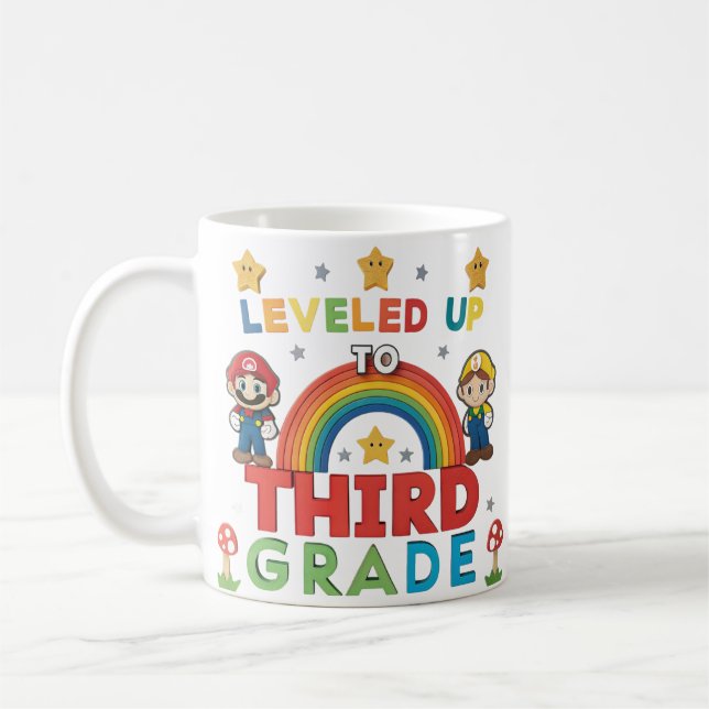 Leveled Up to Third Grade Mug | Back to School Cup (Left)