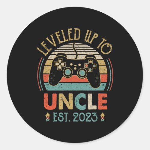 Leveled Up To Uncle 2023 Video Game Promoted To Un Classic Round Sticker