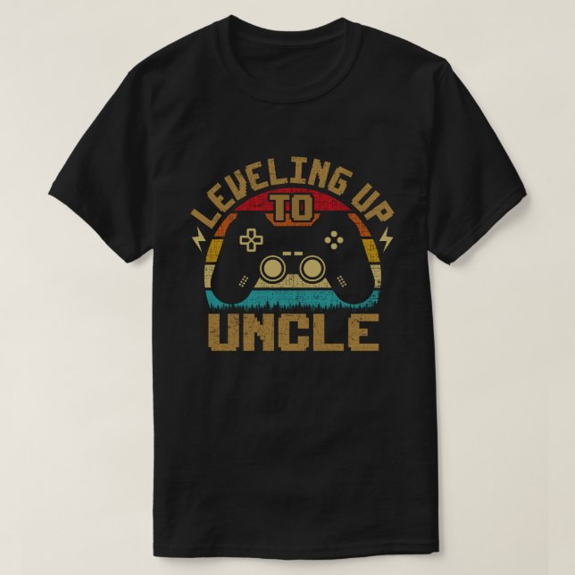 Leveled Up To Uncle Gamer Gaming Future Uncle  T-Shirt (Design Front)
