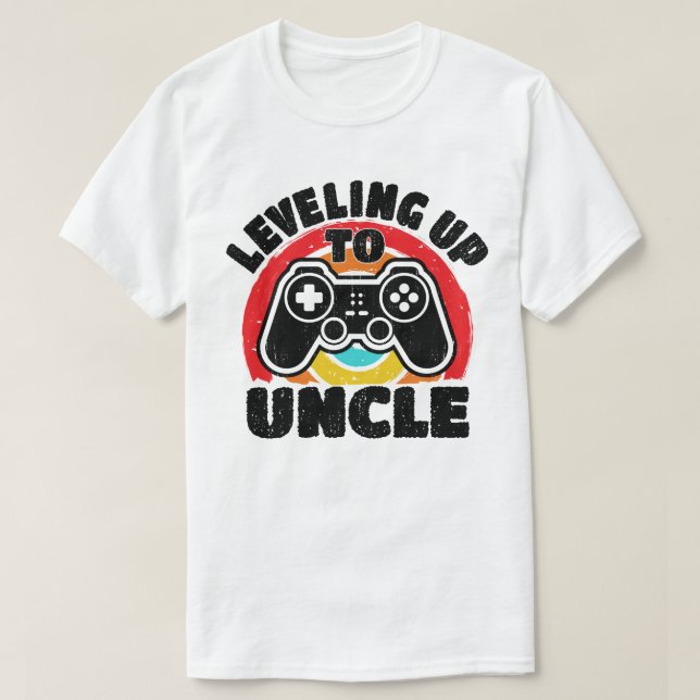 Leveled Up To Uncle Gamer Gaming Future Uncle  T-Shirt (Design Front)