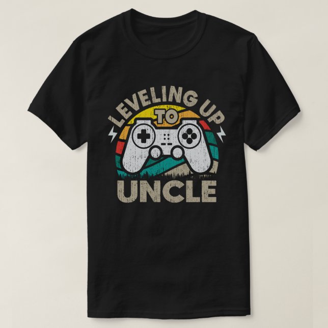 Leveled Up To Uncle Gamer Gaming Future Uncle  T-Shirt (Design Front)