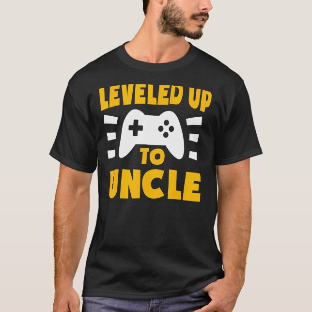 Leveled Up To Uncle Gamer Pregnancy Announcement T-Shirt (Front)