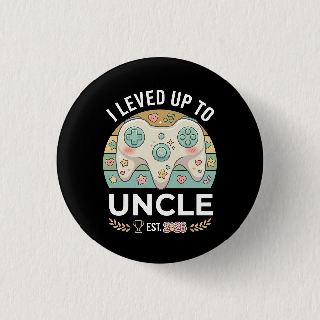 Leveled Up to Uncle Pregnancy Announcement Button (Front)