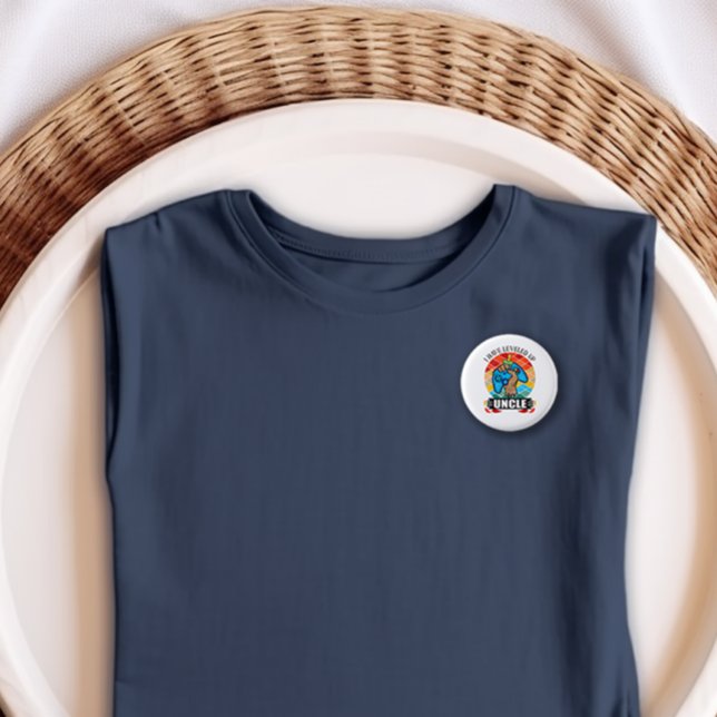 Leveled Up to Uncle, Retro Funny Pregnancy Gaming Button (I Have Leveled Up to Uncle Button)