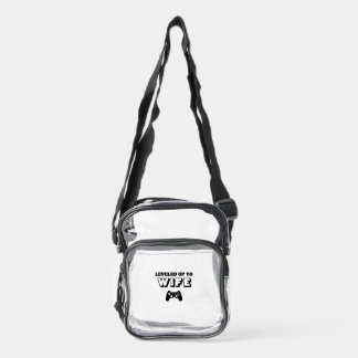 Leveled Up to Wife Gaming Controller Design Clear Crossbody Bag