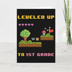 Leveling Up 1st Grade Ck To School Shirt Funny Gam Card