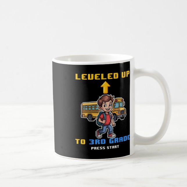Leveling Up 3rd Grade Ck To School Funny Gamer Boy Coffee Mug (Right)