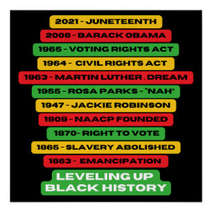 Leveling Up Black History Timeline  Poster