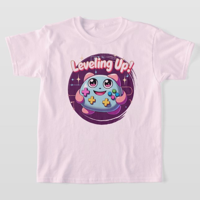 Leveling Up! Cute Gaming Controller Kawaii Tee (Laydown)